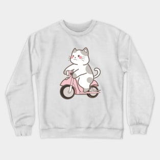 Meao riding motorcycle Crewneck Sweatshirt